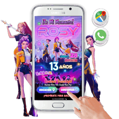 KPOP Demon Hunters – Invitación Interactiva de Cumpleaños para WhatsApp