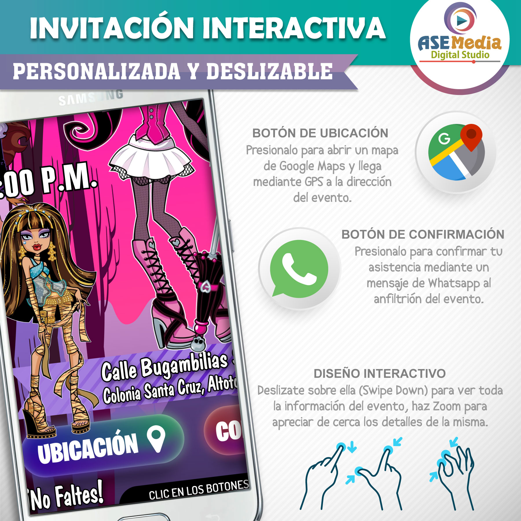 Mi Cumpleaños con Flores Rojas – Invitación Interactiva de Cumpleaños para WhatsApp