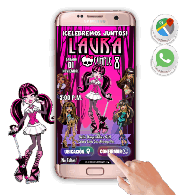 Draculaura, Monster High – Invitación Interactiva de Cumpleaños para WhatsApp