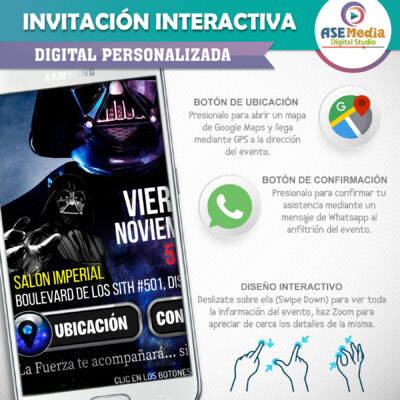 Star Wars, Arturito R2-D2 – Invitación Interactiva de Cumpleaños para WhatsApp