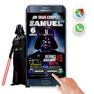 Star Wars, Darth Vader – Invitación Interactiva de Cumpleaños para WhatsApp