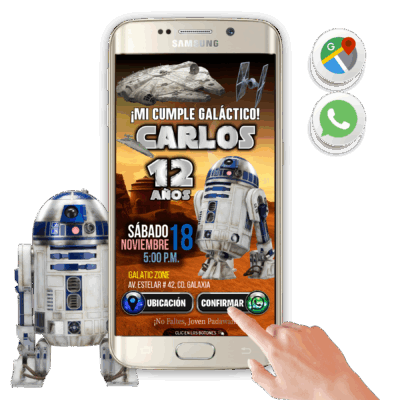 Star Wars, Arturito R2-D2 – Invitación Interactiva de Cumpleaños para WhatsApp