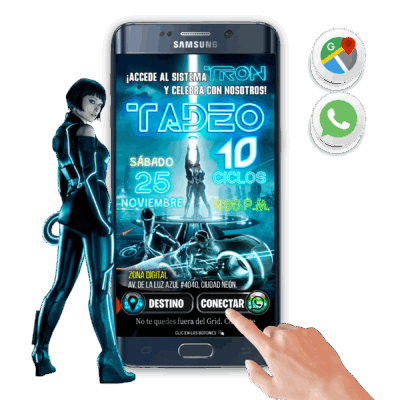 Tron, El Legado – Invitación Interactiva de Cumpleaños para WhatsApp