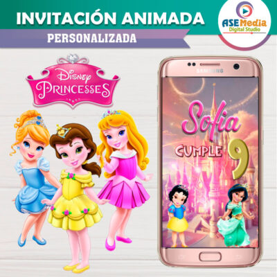Princesas Disney Niñas – Video Invitación Animada de Cumpleaños para WhatsApp