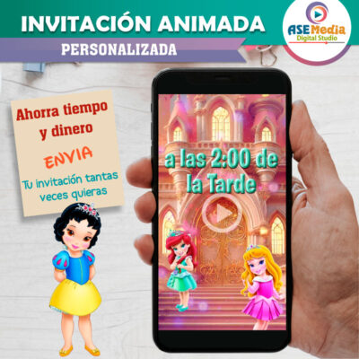 Princesas Disney Niñas – Video Invitación Animada de Cumpleaños para WhatsApp
