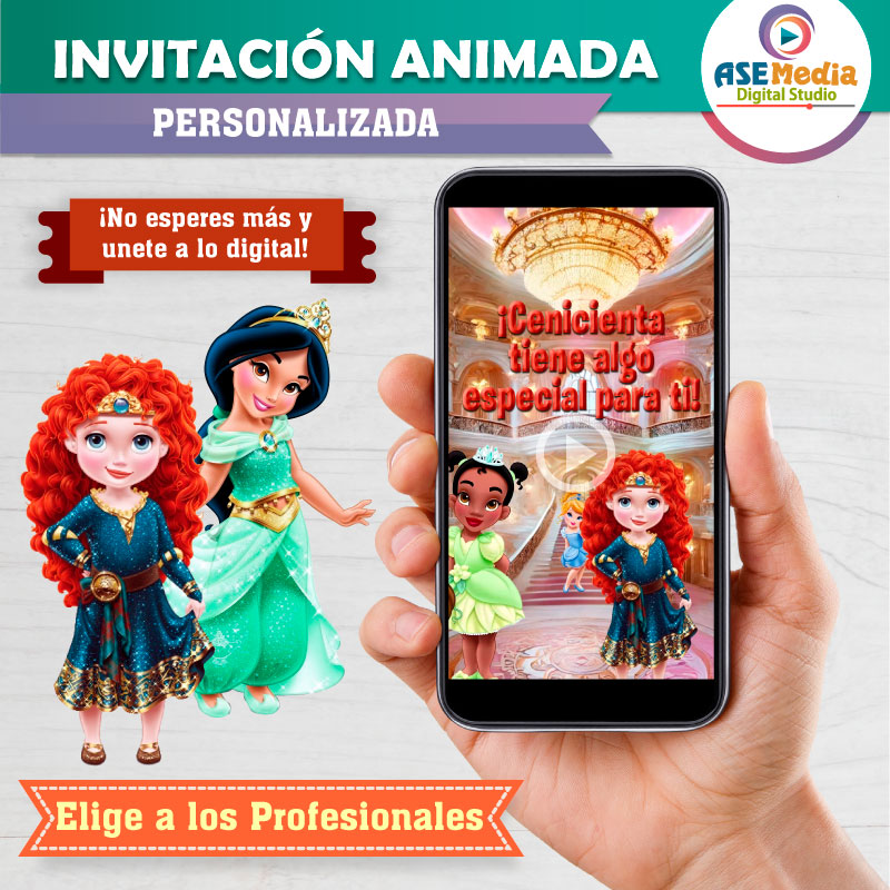 Princesas Disney Niñas – Video Invitación Animada de Cumpleaños para WhatsApp