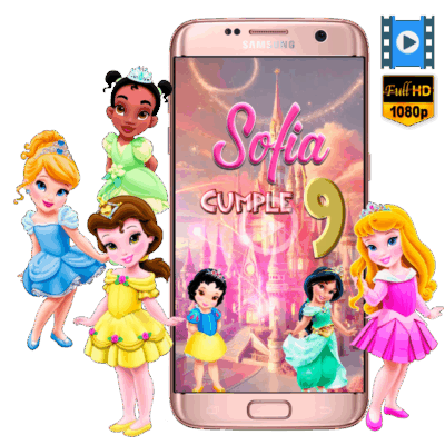 Princesas Disney Niñas – Video Invitación Animada de Cumpleaños para WhatsApp