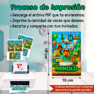 Cumpleaños Minecraft – Invitación Digital de Cumpleaños
