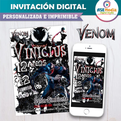 Venom – Invitación Digital de Cumpleaños