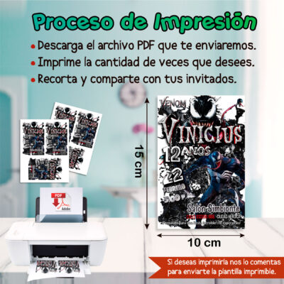 Venom – Invitación Digital de Cumpleaños