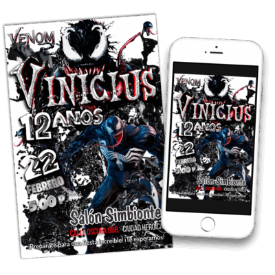 Venom – Invitación Digital de Cumpleaños