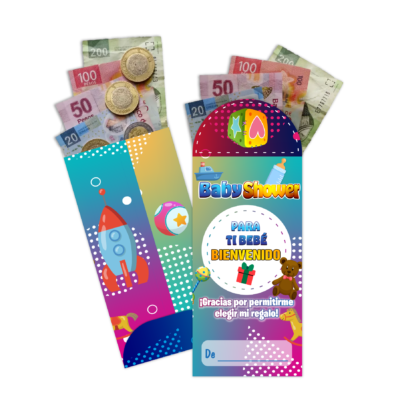 Baby Shower, Feliz – Sobre Personalizado para Dinero