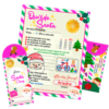 Carta Navideña a Santa Claus para Niña – Carta y Sobre Imprimible