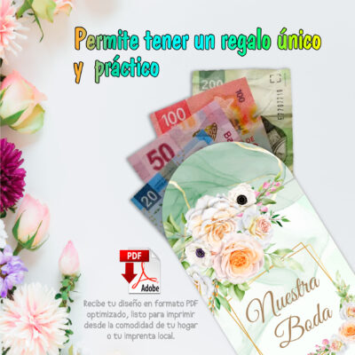 Boda Verde Lima – Sobre Imprimible para Dinero