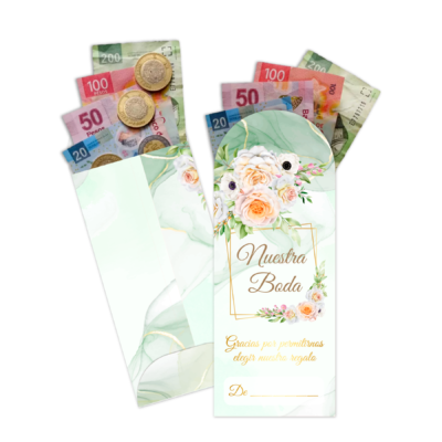 Boda Verde Lima – Sobre Imprimible para Dinero