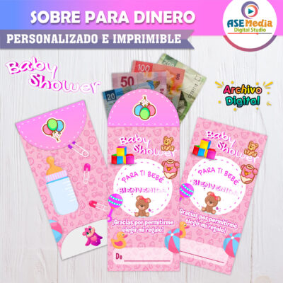 Baby Shower, Feliz – Sobre Personalizado para Dinero