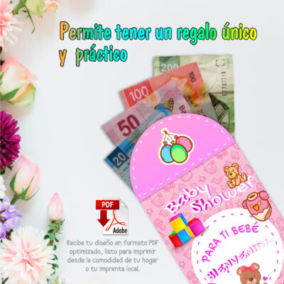 Baby Shower, Feliz – Sobre Personalizado para Dinero