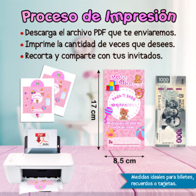 Baby Shower, Feliz – Sobre Personalizado para Dinero