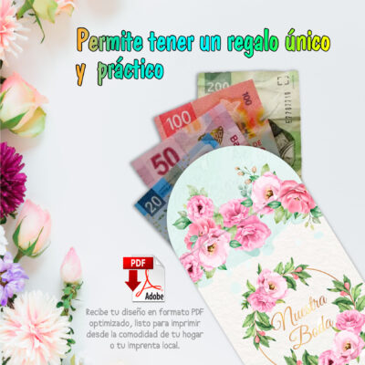 Boda Plateada – Sobre Personalizado para Dinero