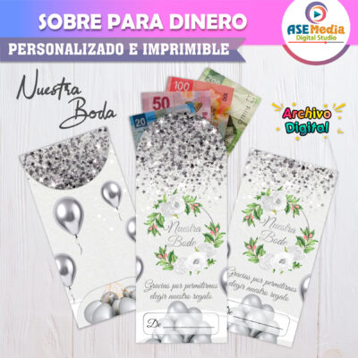 Boda Verde Lima – Sobre Personalizado para Dinero