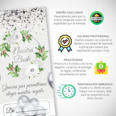 Boda Verde Lima – Sobre Personalizado para Dinero