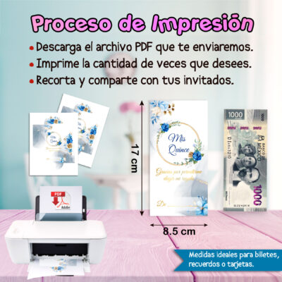 Quince Años Floral Acuarela Roja – Sobre Personalizado para Dinero