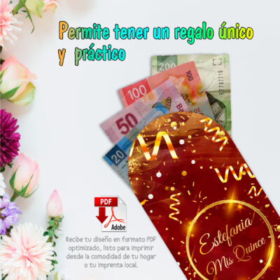 Boda Floral Rosa Pastel – Sobre Personalizado para Dinero