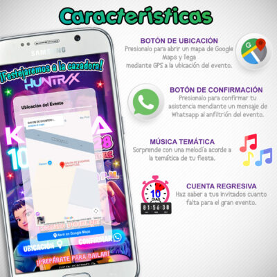 Huntrix, KPOP Demon Hunters – Invitación Web Musical de Cumpleaños