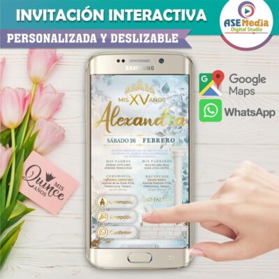 Mis XV Años, Mundo Marino – Invitación Interactiva de Cumpleaños para WhatsApp