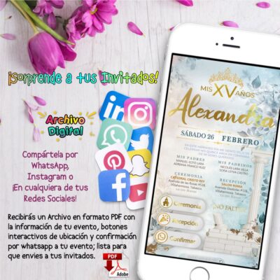 Mis XV Años, Mundo Marino – Invitación Interactiva de Cumpleaños para WhatsApp