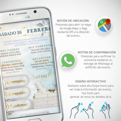 Mis XV Años, Mundo Marino – Invitación Interactiva de Cumpleaños para WhatsApp