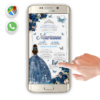 Mis XV Años, Floral en Azul Marino – Invitación Interactiva de Cumpleaños para WhatsApp