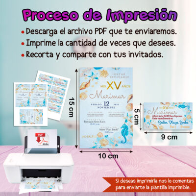 Mis XV Años, Mundo Marino Invitación Digital