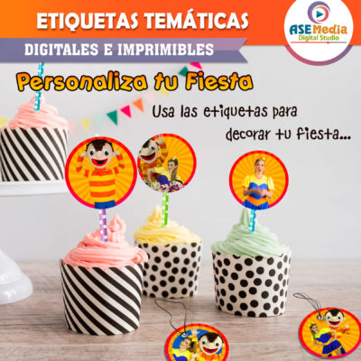 Bely y Beto Etiquetas Redondas Imprimibles para Cumpleaños
