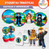 Roblox Etiquetas Redondas Imprimibles para Cumpleaños