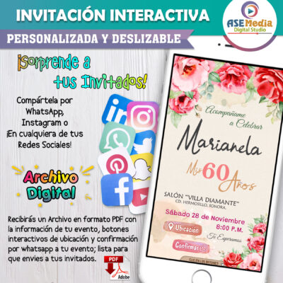 Mi Cumpleaños con Flores Rojas – Invitación Interactiva de Cumpleaños para WhatsApp