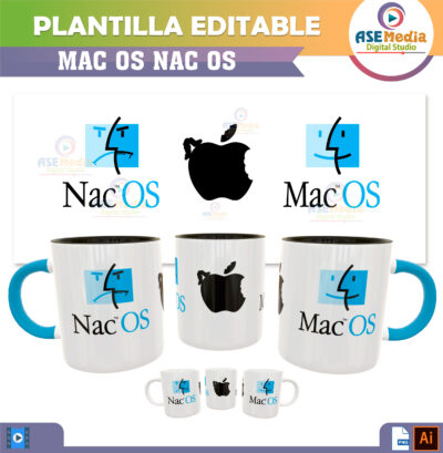 MAC OS NAC OS — Plantilla editable para sublimación de taza