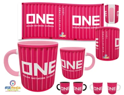 Contenedor ONE · Plantilla editable para taza de sublimación
