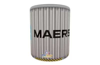 Contenedor MAERSK · Plantilla editable para taza de sublimación