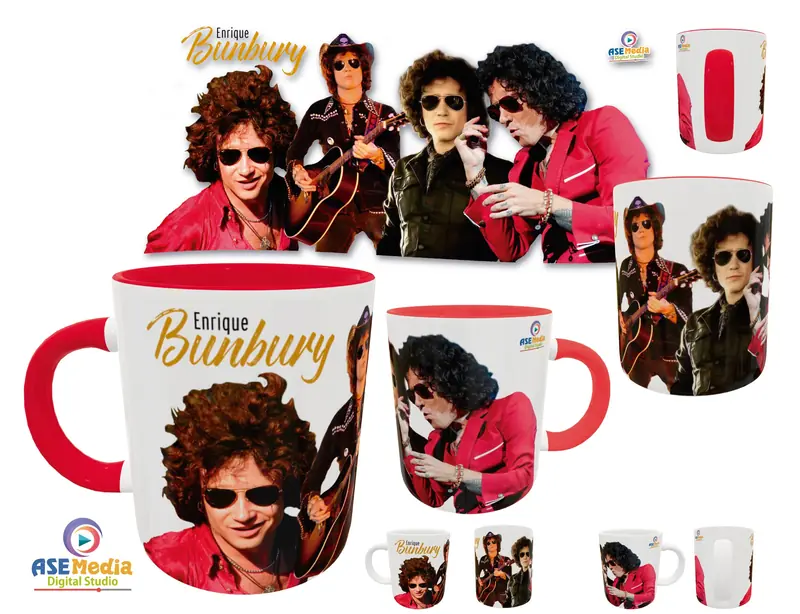 Enrique Bunbury 02 · Plantilla editable para taza de sublimación