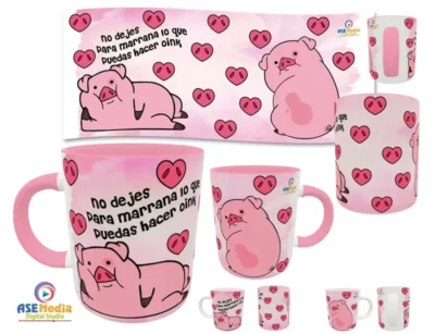 Gravity Falls, Pato 02 · Plantilla editable para taza de sublimación