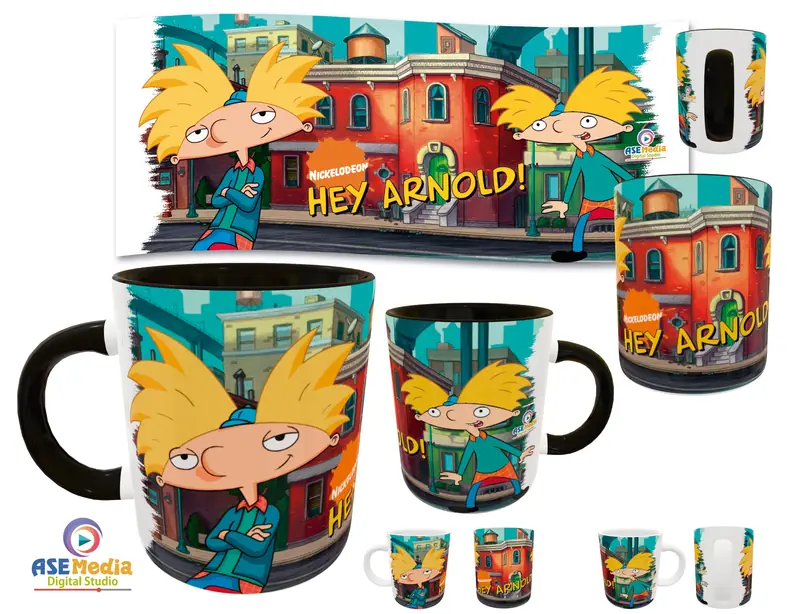 Hey Arnold! 02 · Plantilla editable para taza de sublimación