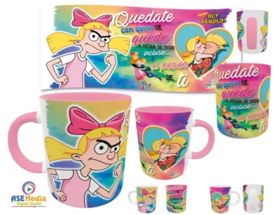 Hey Arnold! 03 · Plantilla editable para taza de sublimación