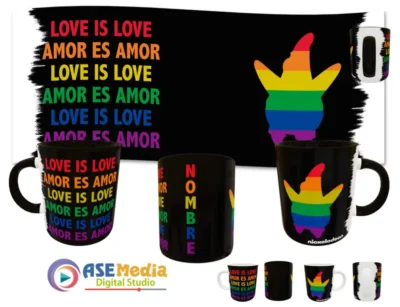 Patricio Estrella Love is Love Plantilla Editable para Taza