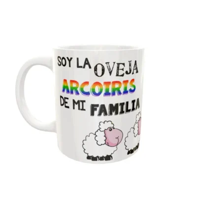 Soy la Oveja Arcoiris · Plantilla editable para taza de sublimación