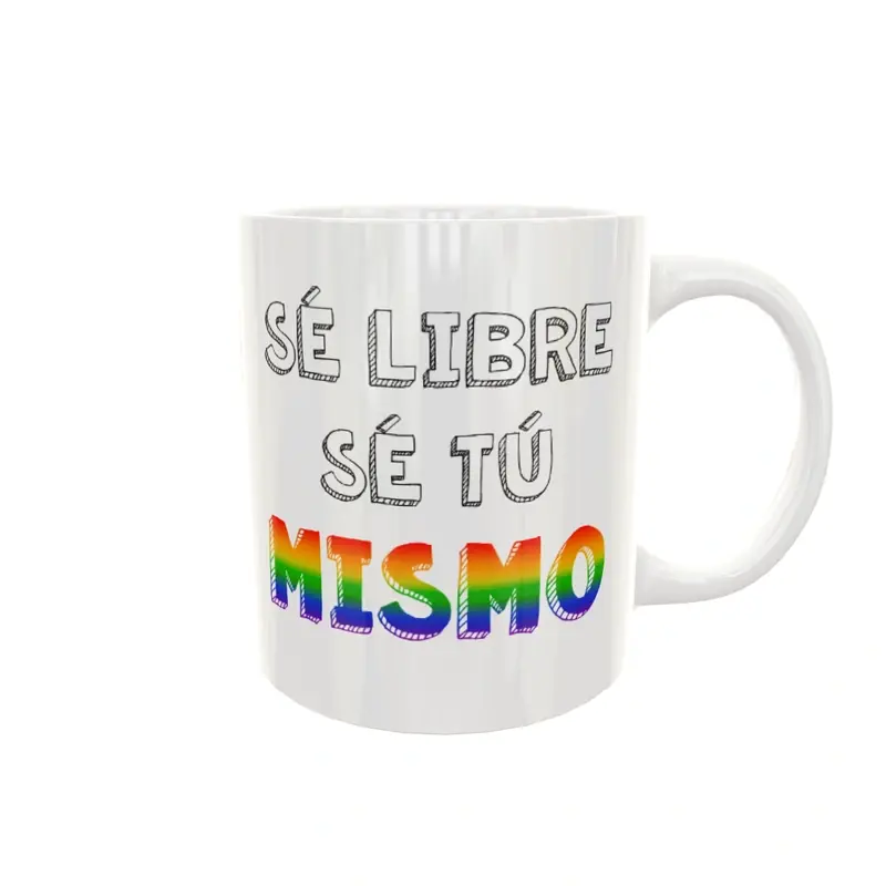 Sé Libre Sé Tu Mismo · Plantilla editable para taza de sublimación