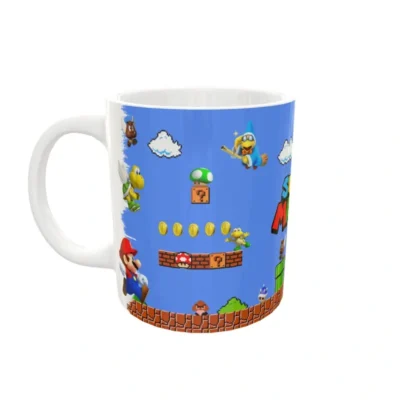 Mario Bros · Plantilla editable para taza de sublimación