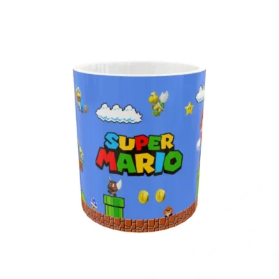 Mario Bros · Plantilla editable para taza de sublimación
