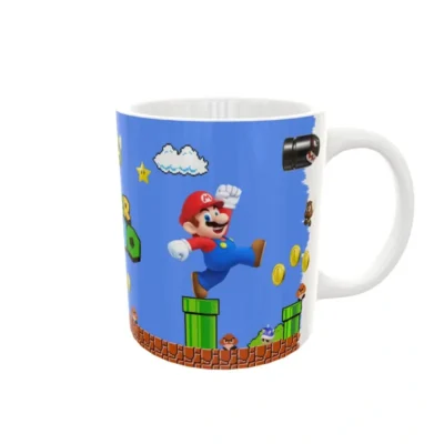 Mario Bros · Plantilla editable para taza de sublimación