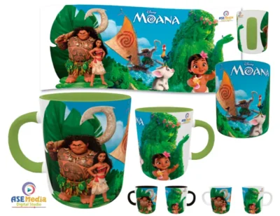 Plantilla digital AI y PNG Moana. No incluye taza física.